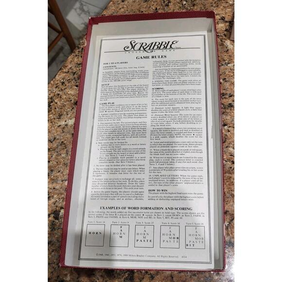 Vintage Milton Bradley Scrabble Crossword Game - 1989 - Picture 12 of 16